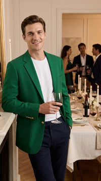 Executive Apparel Ultralux Men’s Kelly Green Blazer Jacket, Formal Sport Coat for Weddings and Events