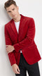 Men’s Red Velvet Big and Tall Blazer, Affordable Clearance Formal Sport Coat for Prom and Parties