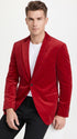 Men’s Red Velvet Big and Tall Blazer, Affordable Clearance Formal Sport Coat for Prom and Parties