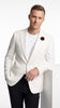 Men’s 007 James Bond White Tuxedo Jacket, Classic Ivory Formal Dinner Jacket for Weddings, Prom and Costume Parties