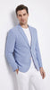 Men’s Carolina Blue Seersucker Sport Coat, Two Button Lightweight Summer Blazer