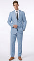Men’s Light Blue Linen Suit – 2 Button Summer Wedding, Beach Wedding & Business Suit