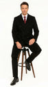 Men’s Black Full Length Double Breasted Wool Overcoat, Formal Winter Topcoat