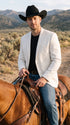 Men’s White Western Blazer, 2 Button Cowboy Sport Coat – Saco Vaquero Para Hombre for Weddings and Rodeo Events