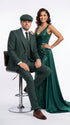 Thomas Shelby Peaky Blinders Green Pinstripe 3-Piece Wool Suit – Vintage 1920s Gangster Wedding Suit for Men