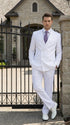 Men’s White Classic Double Breasted Poplin Suit, Formal Two Piece Wedding Dress Suit