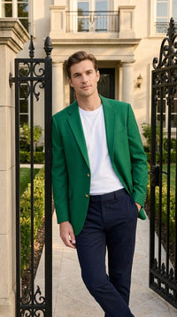 Executive Apparel Ultralux Men’s Kelly Green Blazer Jacket, Formal Sport Coat for Weddings and Events