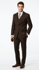 Men’s Brown Tone on Tone Pinstripe Suit, Classic Fit Formal Wedding Business Suit