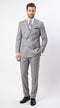 Men’s Light Grey Double Breasted Suit, Classic Fit Silver Gray Luxury Wedding Business Suit