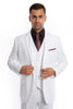 Men's Vested Two Button Solid Color Wedding  Business Suit in White