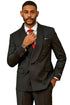 Mens Modern Fit Double Breasted Shawl Lapel Suit in Black
