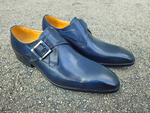 Monk Strap Buckle Leather Shoes