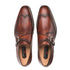 Mezlan Forest Cognac Calfskin Leather Men’s Modern Wing Tip Monk Strap