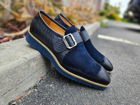 Multi Media Buckle Monkstrap Slip-on Carrucci