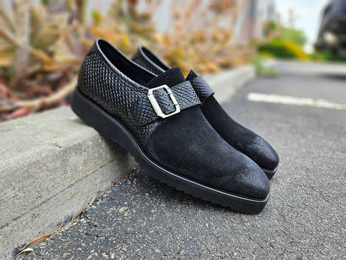 Multi Media Buckle Monkstrap Slip-on Carrucci