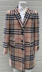 Mens Plaid Overcoat - Checkered Carcoat - 100% Wool Three Quarter Multi-color Peacoat