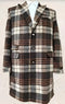 Mens Plaid Overcoat - Wool Peacoat - Multicolor Plaid Topcoats