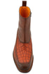 Musico Dark Cognac/Chocolate Calfskin with Contrast-Braided Sole Dress Zip Boots By Mezlan Made In Spain Brand