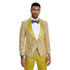 2025 Prom Special Mustard Paisley 2pc Mens Suit by Tazzio