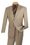 Mens 2 Button Modern Fit Texured Weave Suit in Beige