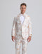 Men's White & Peach Floral Paisley Prom Tuxedo Peach Prom Tuxedos