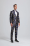 Men's Navy & Gold Floral Paisley Prom Tuxedo