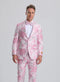 Men's Pink & Silver Floral Paisley Prom Tuxedo