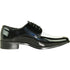 Bravo Mens Classic Moc Toe Shiny Patent Tuxedo Prom Shoe in Black & White