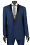 Mens Slim Fit One Button Shawl Tuxedo in Blue