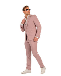 Giovanni Testi Blush Color Suit For Men - Mauve Suit - Wedding  Slim Fit  Suits