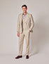 Mens Linen Suit For Beach Wedding - Summer  Suit in Natural Herringbone