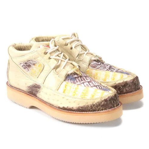 Los Altos Casual Natural Caiman & Ostrich Skin Sneakers