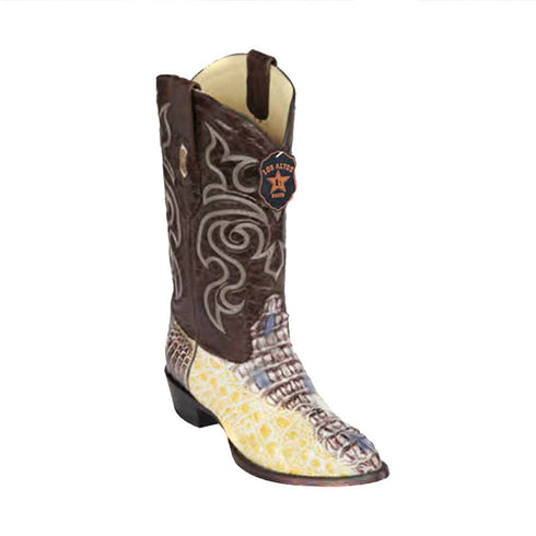 Los Altos Men's Natural Genuine Caiman Hornback Boots