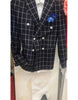 Alberto Nardoni Brand Black Wool Double breasted Plaid ~ Window Pane Blazer ~ Sport Coat Jacket Work Jackets