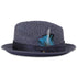 Castor Crushable Straw Hat Fedora in Navy