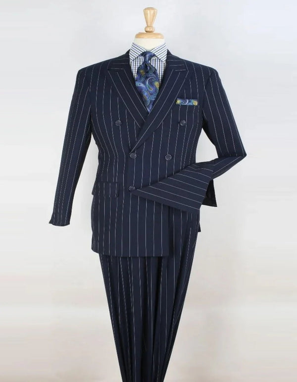 1920s Mens Suit - 1920s Mens Outfit - 1920s  costume  Bold Pinstripe  Suit in Navy