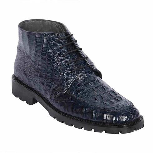 Los Altos Navy Caiman Hornback Square Toe Boots