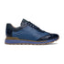 Marco Di Milano Roma Men's Shoes Navy Genuine Caiman Crocodile / Woven Leather Fashion Sneakers