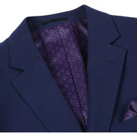 Mens Basic Two Button Classic Fit Navy Wool Sport Coat Blazer
