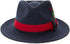 Grayson Fedora Crushable 100% Australian Wool Traveler Two Tone Navy Red Hat