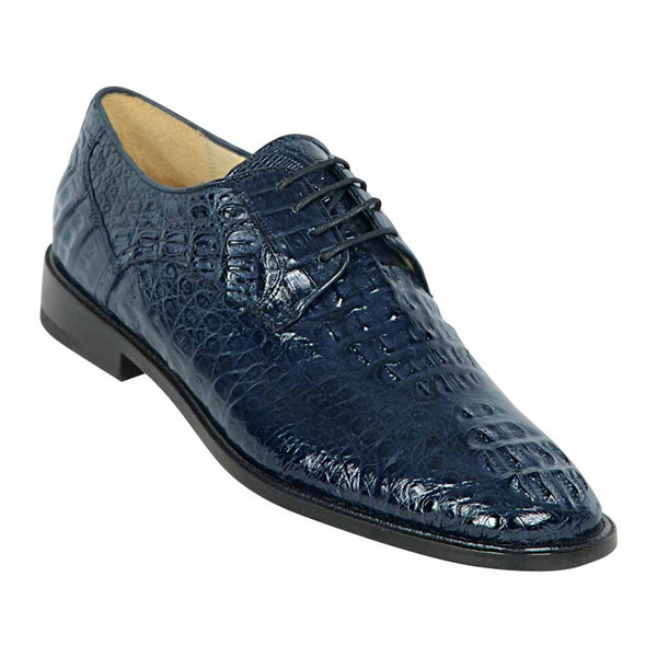 Los Altos Caiman Hornback Plain Toe Navy Shoes