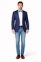 Navy Solid Two Button Classic Fit Sport Coat Blazer