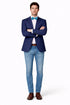 Navy Solid Two Button Classic Fit Sport Coat Blazer