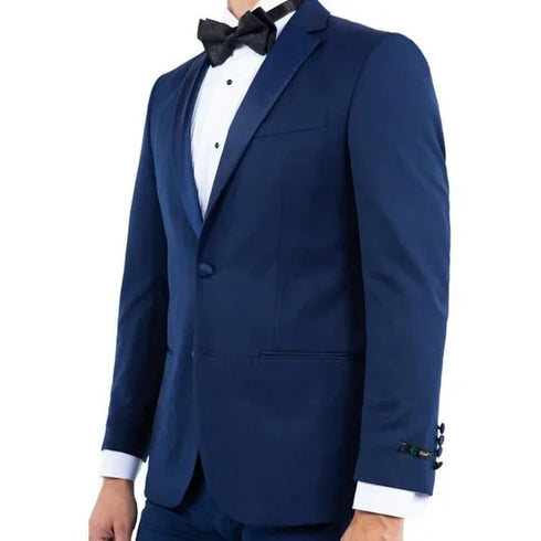 Shawl Collar Tuxedo Separates Coat, Navy by ZeGarie