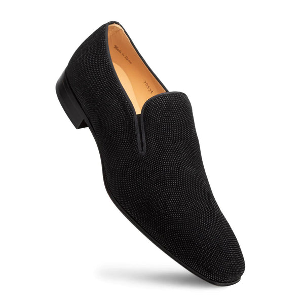 Notte Glass Suede Slip On Black By Mezlan Made In Spain Brand