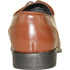 Bravo Mens Modern Pointy Square Toe Oxford Dress Shoe in Cognac