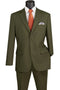 Mens 2 Button Classic Poplin Olive Suit