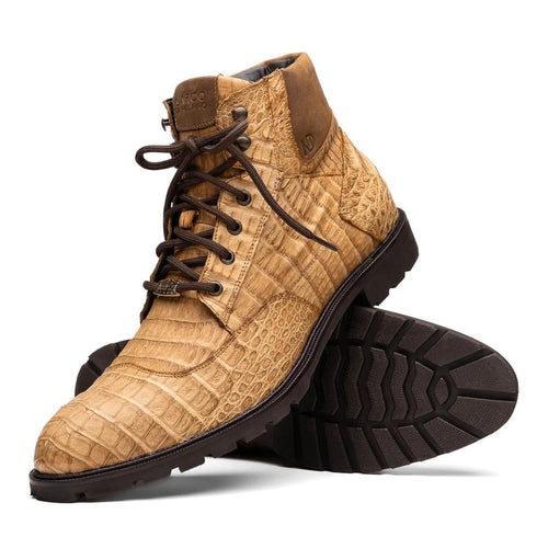 Marco Di Milano Leoni Men's Shoes Oil Orix Genuine Caiman Crocodile Rugged Boots