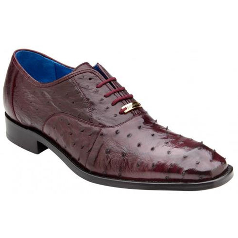 Belvedere Orlando Antique Dark Burgundy All-Over Genuine Ostrich Quill Shoes