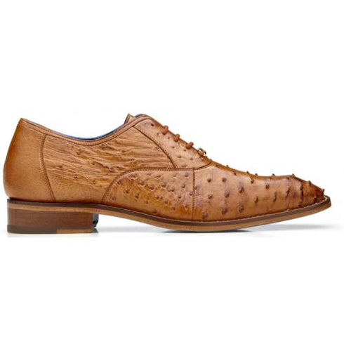 Belvedere Orlando  Men's Shoes Peanut Genuine Ostrich Formal Oxfords